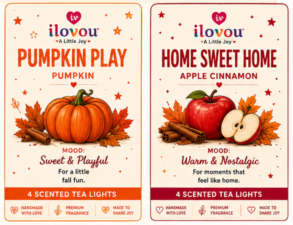 Fall Into Joy scents: Pumpkin Play and Home Sweet Home Apple Cinnamon