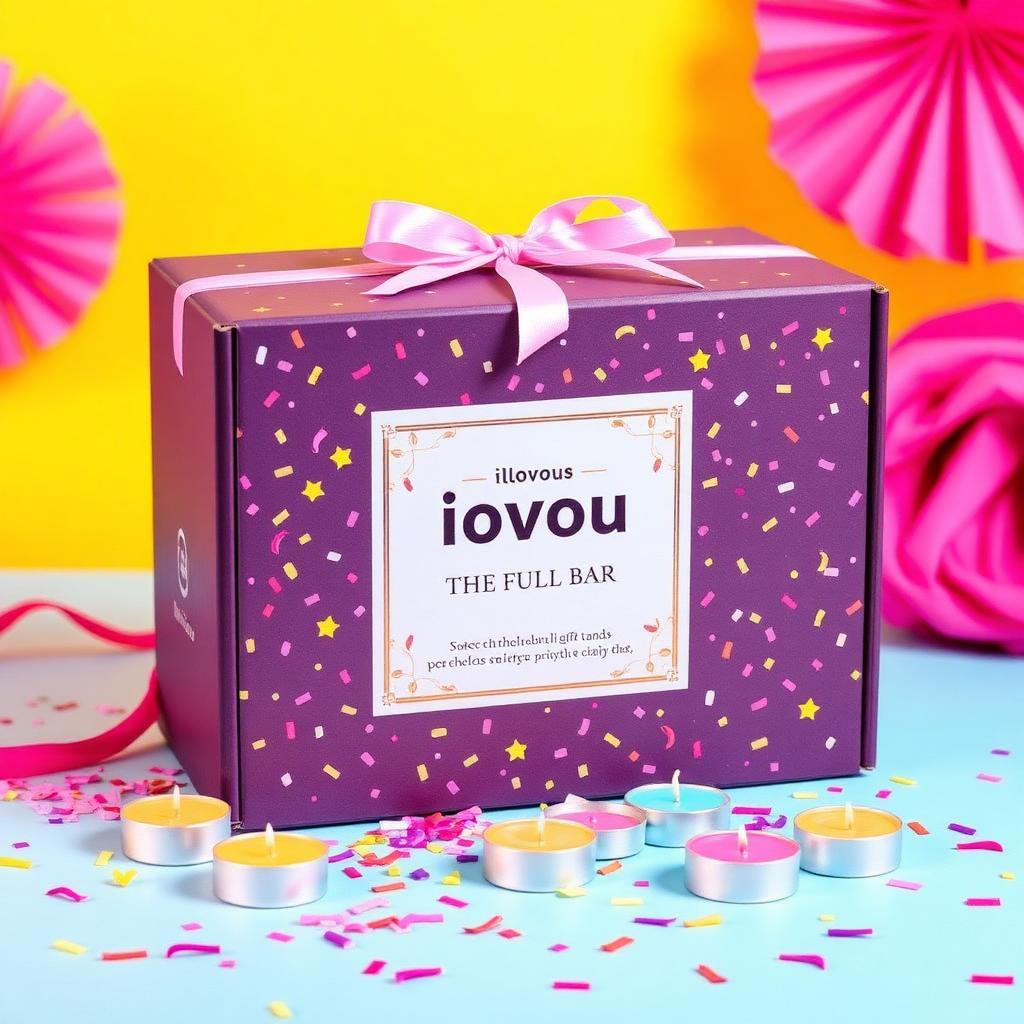 The Full Bar box with 48 colorful ilovou tea lights
