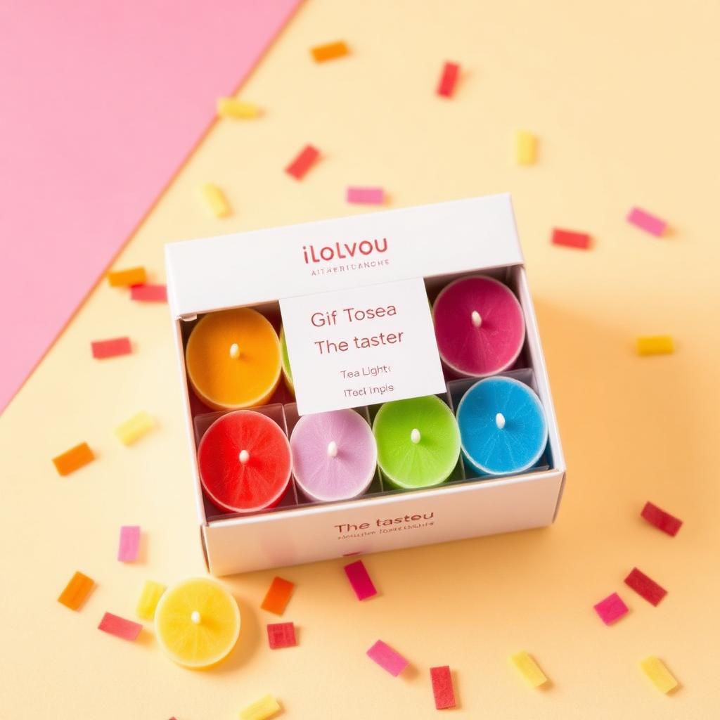 The Taster box with 9 colorful ilovou tea lights